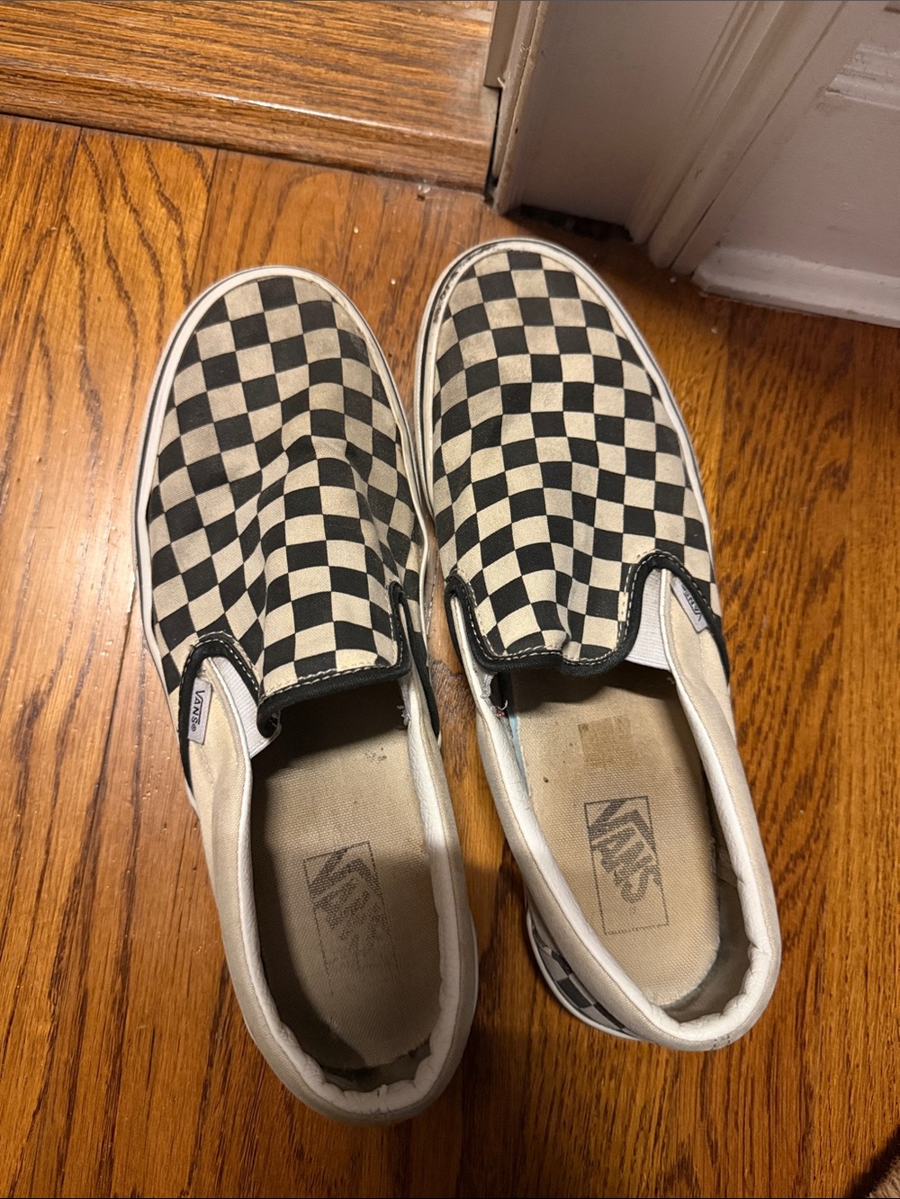 Vans Kids Checkerboard Slip-On Sneakers - Black & White